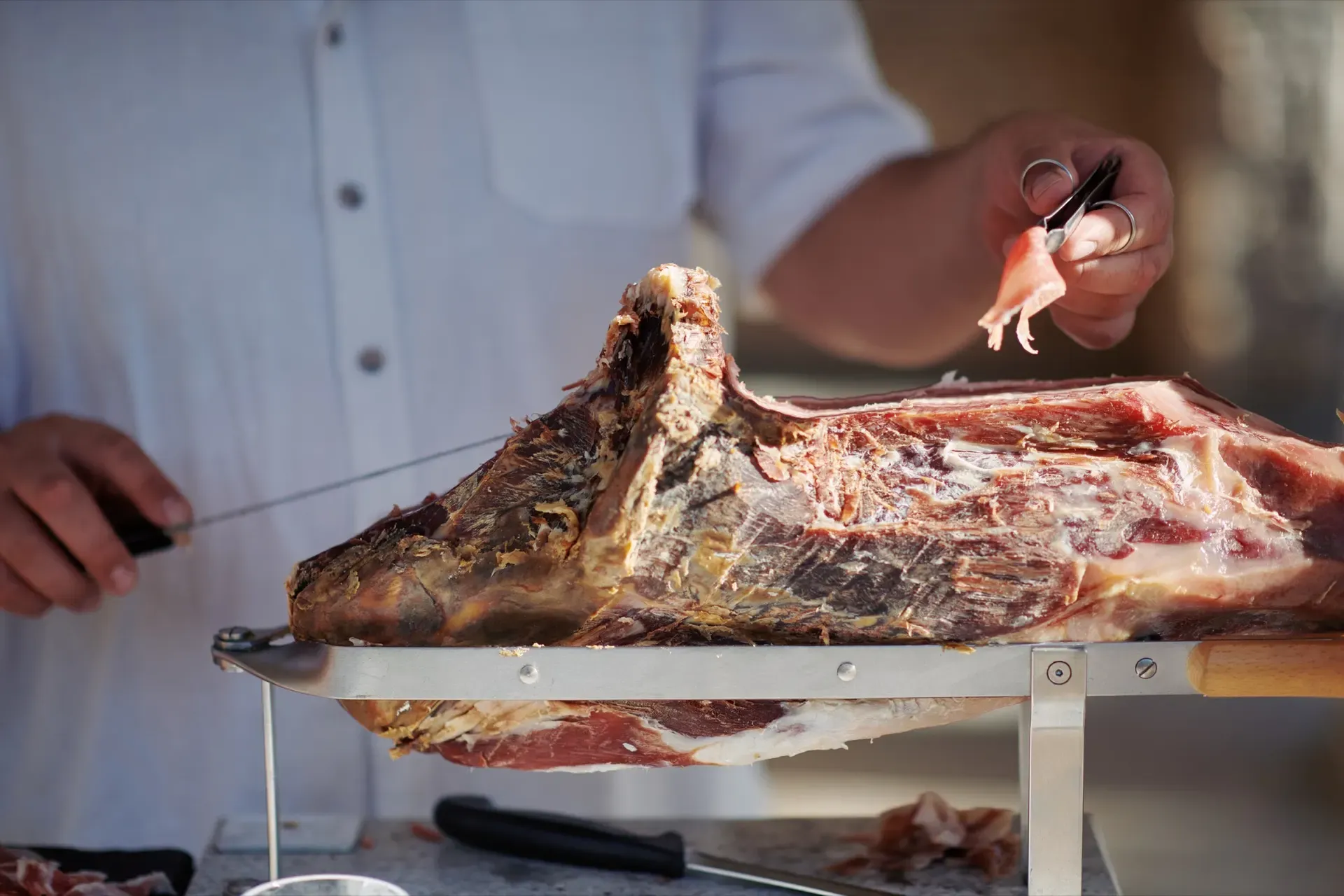 Charcoal grill in action